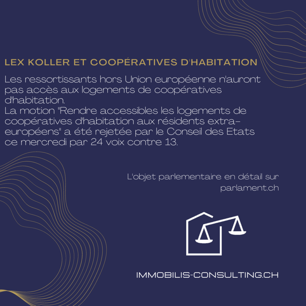 Lex Koller – coopératives d’habitation