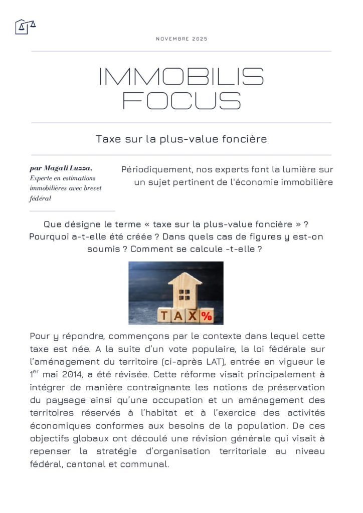 Taxe sur la plus-value foncière